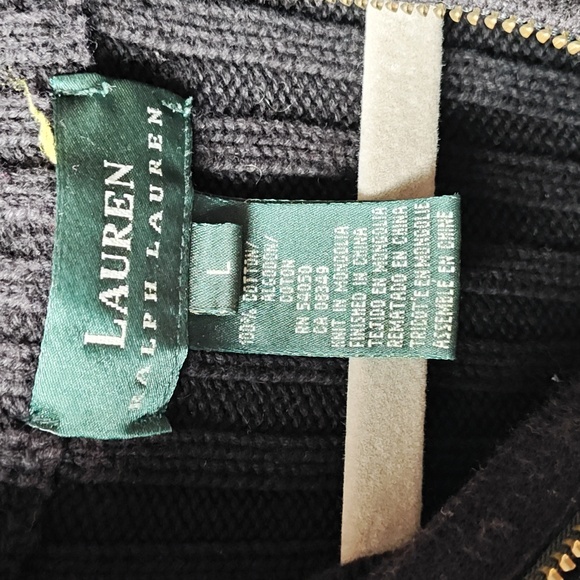 Ralph Lauren Womens L Black Zip Sweater - Picture 2 of 6